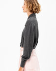 Button-Down Cardigan, Dark Grey
