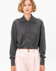 Button-Down Cardigan, Dark Grey