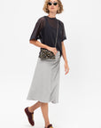 Button Midi Skirt, Heather Melange
