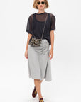 Button Midi Skirt, Heather Melange