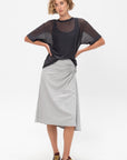 Button Midi Skirt, Heather Melange