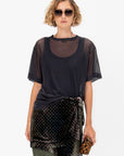 Sheer T-Shirt, Navy