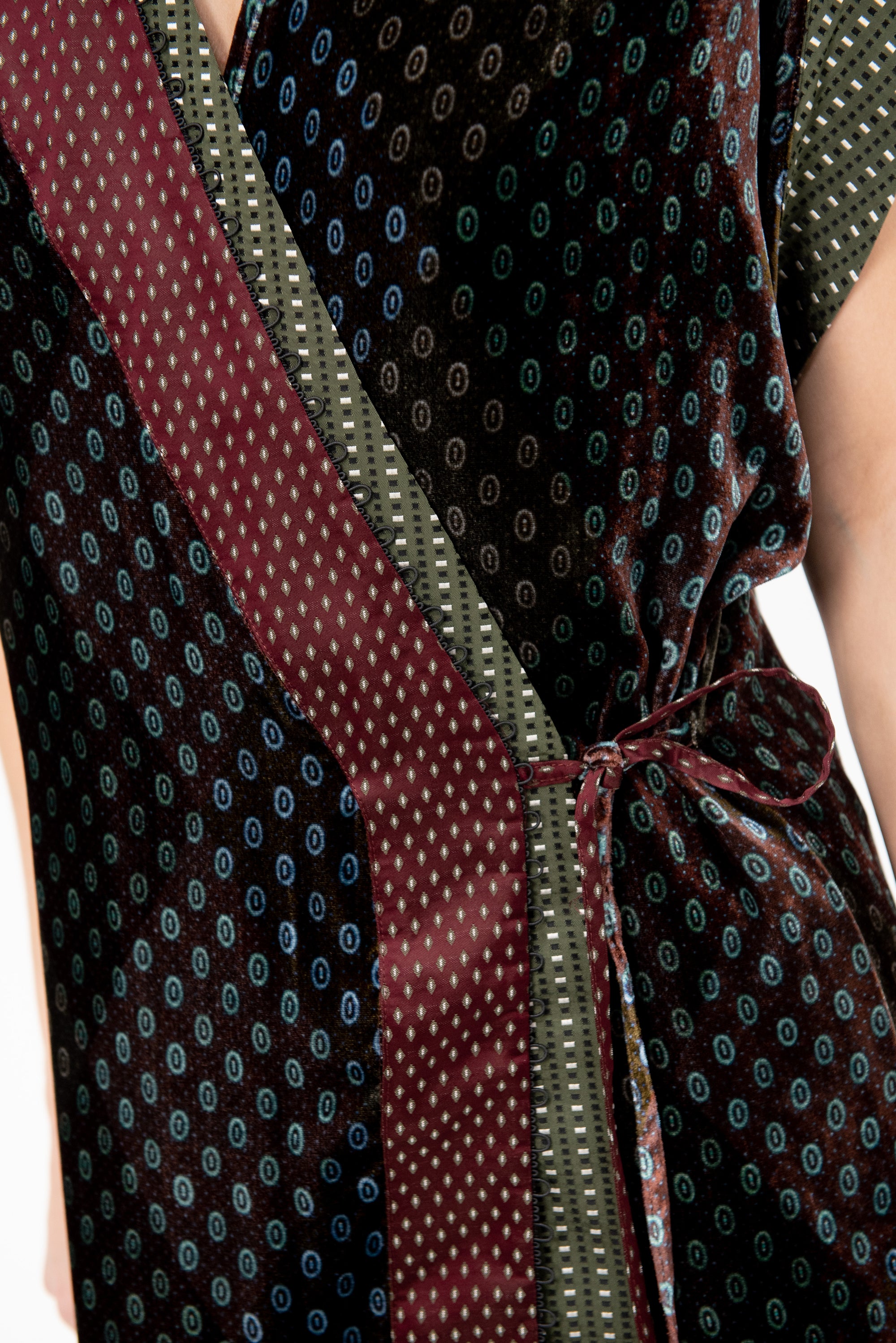 Velvet Wrap Dress, Khaki