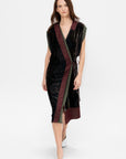 Velvet Wrap Dress, Khaki