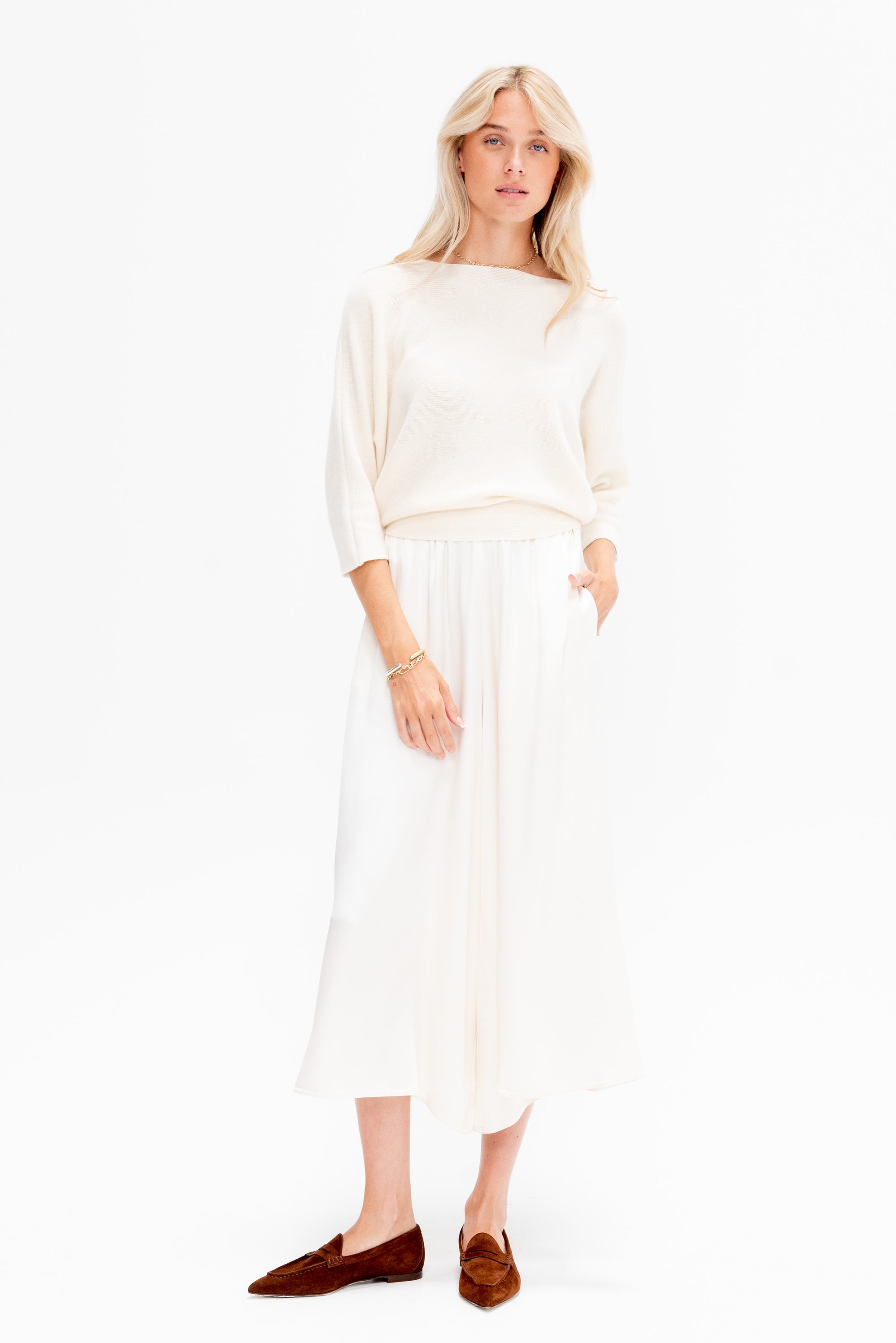 Batwinged Sweater Cashmere Knit