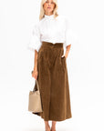 Corduroy High Waist Pants, Toffee