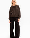 Crew Neck Ribbed Sweater, Yak