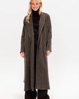 Long Coat with Patch Pocket, Herringbone