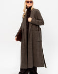 Long Coat with Patch Pocket, Herringbone