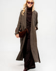 Long Coat with Patch Pocket, Herringbone