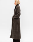 Long Coat with Patch Pocket, Herringbone