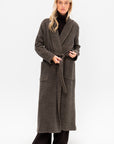 Long Coat with Patch Pocket, Herringbone