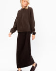 Long Sarong Skirt, Dark Brown