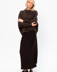 Long Sarong Skirt, Dark Brown