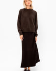 Long Sarong Skirt, Dark Brown
