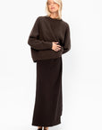 Long Sarong Skirt, Dark Brown
