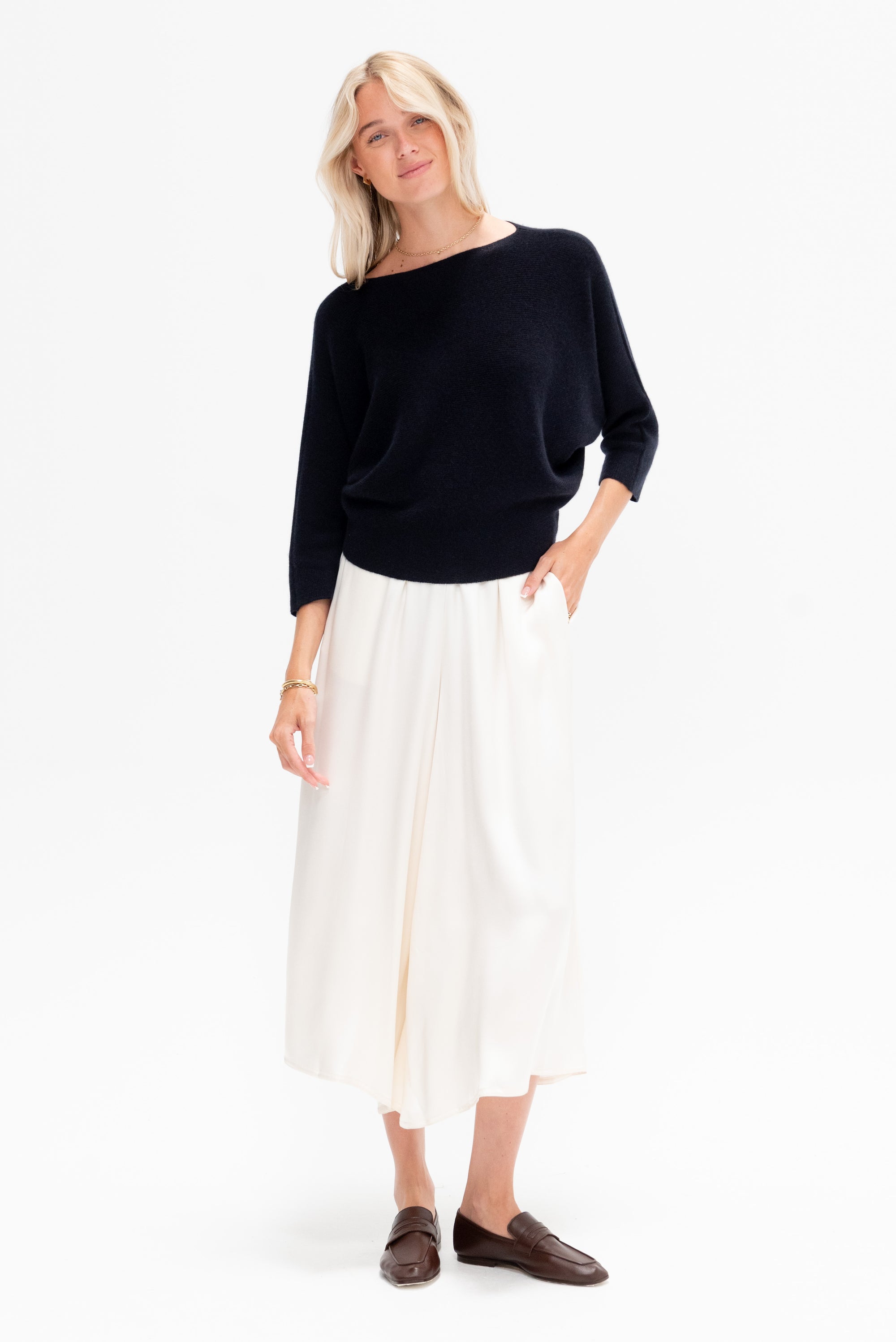 Batwinged Sweater Cashmere Knit