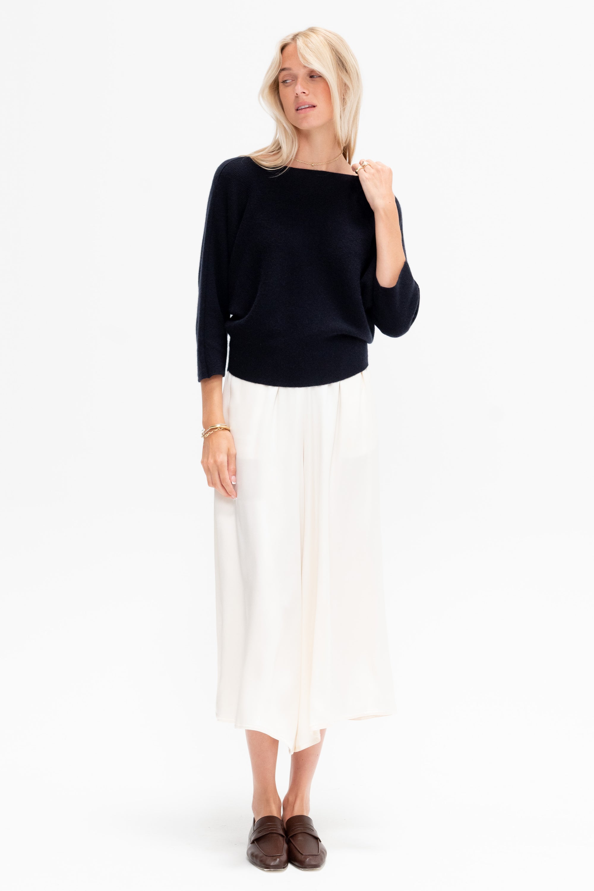 Batwinged Sweater Cashmere Knit