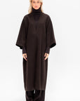 V-neck Coat, Ebano