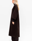 V-neck Coat, Ebano