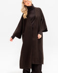 V-neck Coat, Ebano