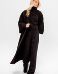 V-neck Coat, Ebano