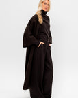 V-neck Coat, Ebano