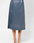 Straight Skirt, Slate Blue