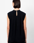 Cap-Sleeve Top, Black