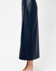 Snap-Button Skirt, Navy Blue