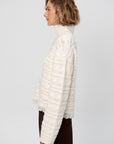 Cropped Cable Turtleneck, Cream