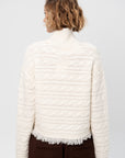 Cropped Cable Turtleneck, Cream