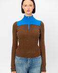 Alpine Half Zip, Chestnut & Twilight