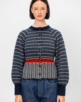 Fairisle Sculpted Cardigan, Midnight Combo