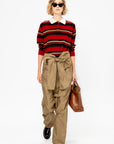 Cropped Stripe Rugby, Ruby Combo