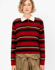 Cropped Stripe Rugby, Ruby Combo