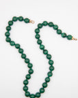Malachite Beads, Yellow Gold