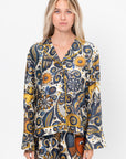 Álvarez Nogal Shirt, Blue & Ochre Multi