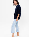 Two Tone Windowpane Louis Pant, Blue Combo