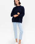 Two Tone Windowpane Louis Pant, Blue Combo