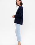 Two Tone Windowpane Louis Pant, Blue Combo