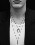 Thunder Pendant Necklace, White Gold