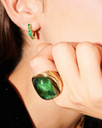 ILEANA MAKRI - Round Rivulet Hoops, Emerald