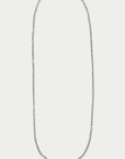 Large Diamond Lock and Round Link Chain, Oxidized Sterling Silver