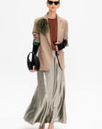 Garonne - Silk and Lurex Skirt, Silver Green