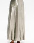 Garonne - Silk and Lurex Skirt, Silver Green