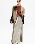 Garonne - Silk and Lurex Skirt, Silver Green