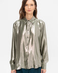 Meuse - Silk and Lurex Shirt, Silver Green