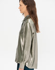 Meuse - Silk and Lurex Shirt, Silver Green