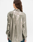 Meuse - Silk and Lurex Shirt, Silver Green